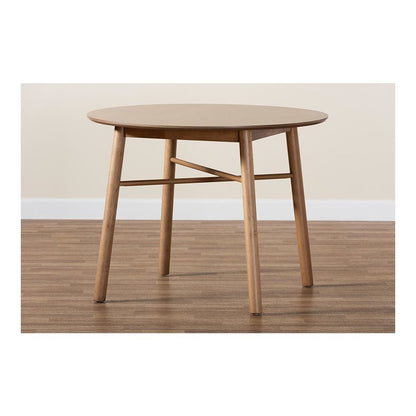 Denmark Mid-Century Modern French Oak Brown Finished Rubberwood Dining Table