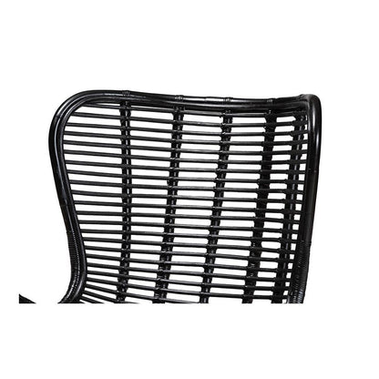 bali & pari Colorado Modern Bohemian Black Rattan and Metal Accent Chair