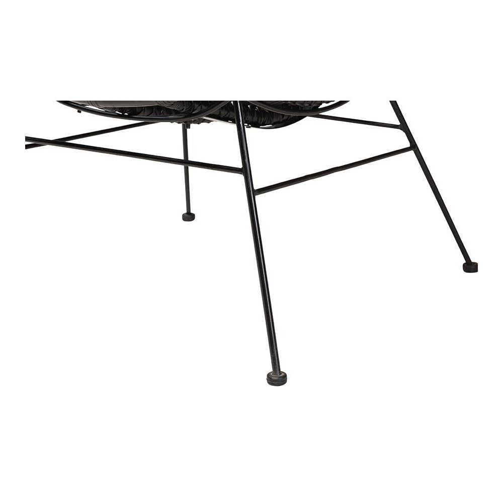 bali & pari Colorado Modern Bohemian Black Rattan and Metal Accent Chair