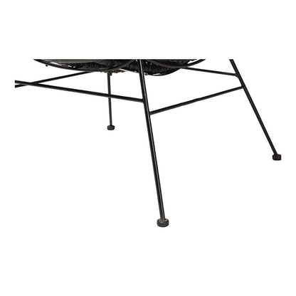 bali & pari Colorado Modern Bohemian Black Rattan and Metal Accent Chair