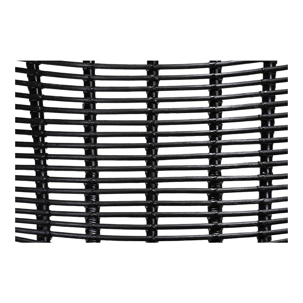 bali & pari Colorado Modern Bohemian Black Rattan and Metal Accent Chair