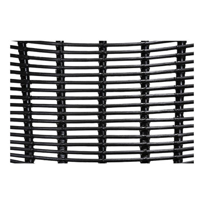 bali & pari Colorado Modern Bohemian Black Rattan and Metal Accent Chair
