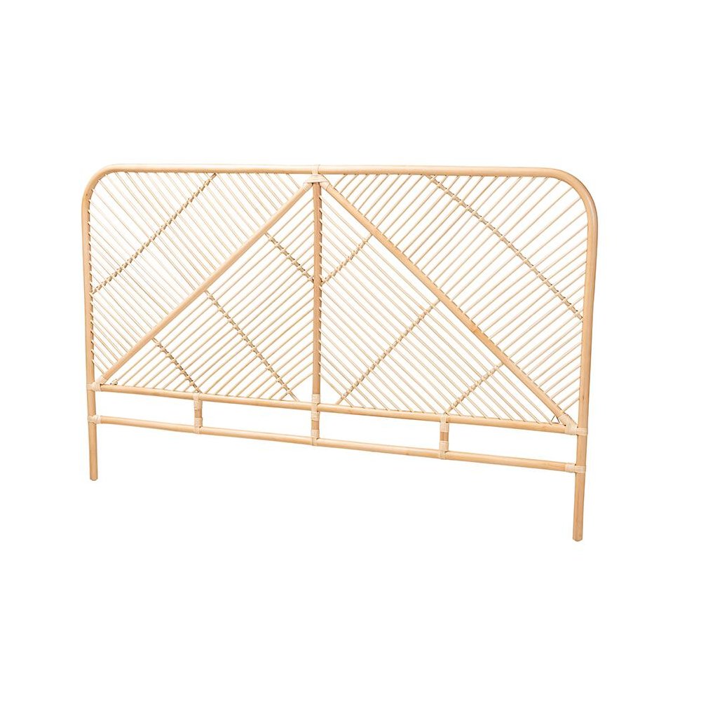 Bohemian Natural Brown Rattan Queen Size Standalone Headboard