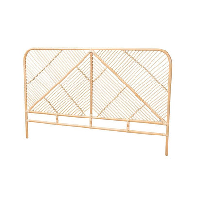 Bohemian Natural Brown Rattan Queen Size Standalone Headboard