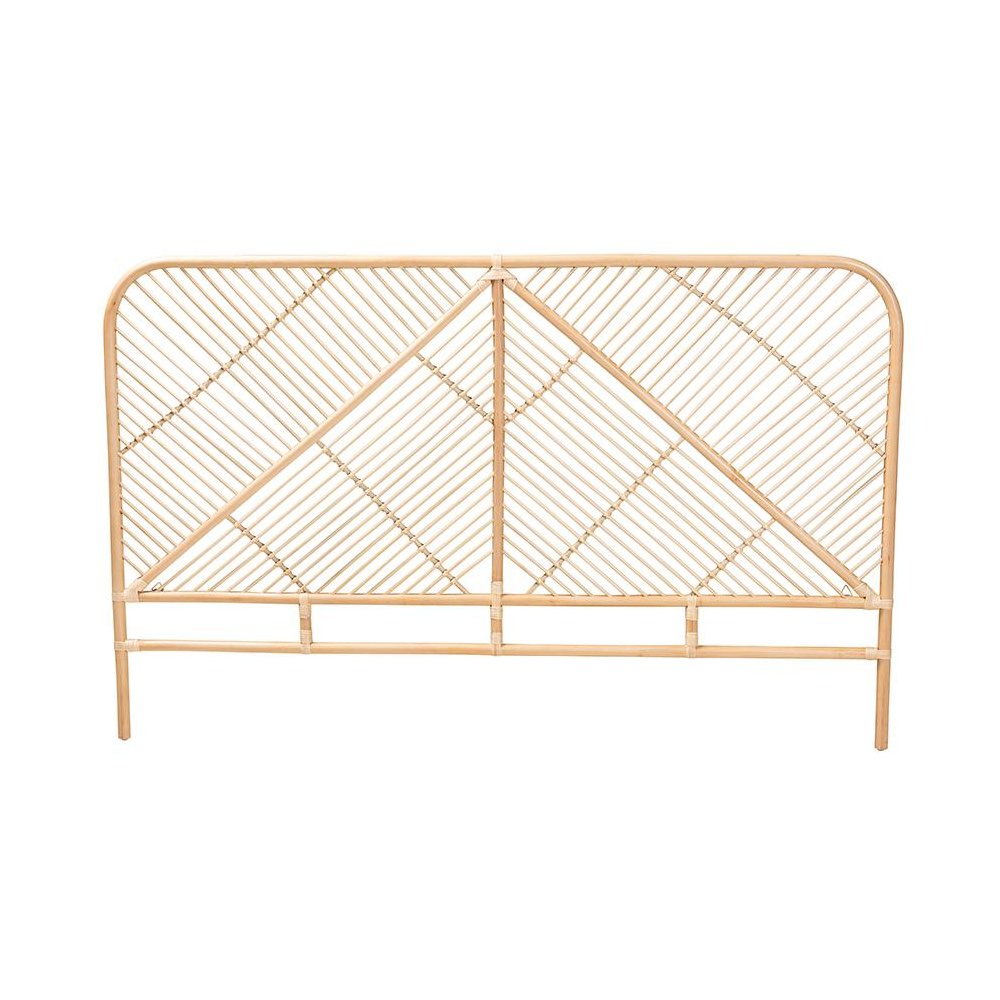 Bohemian Natural Brown Rattan Queen Size Standalone Headboard