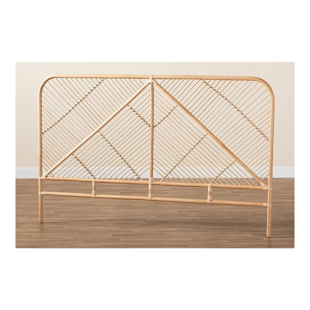 Bohemian Natural Brown Rattan Queen Size Standalone Headboard