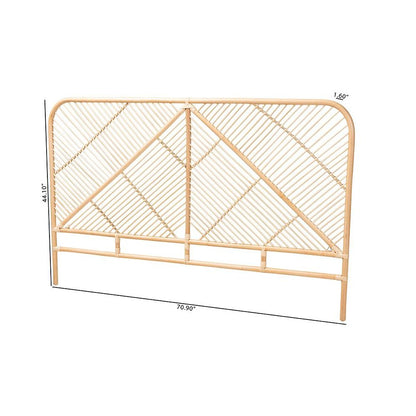 Bohemian Natural Brown Rattan Queen Size Standalone Headboard