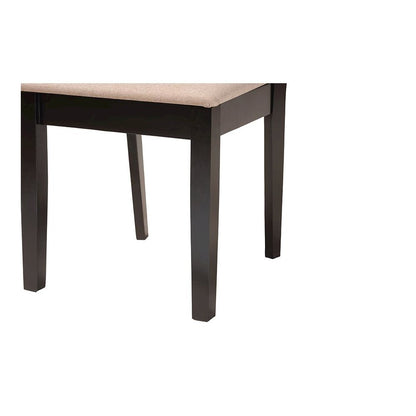 Florencia Modern Beige Fabric and Espresso Brown Finished Wood Dining Chair