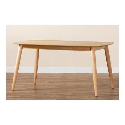 Baxton Studio Flora Mid-Century Modern Natural Oak Finished Wood Dining Table