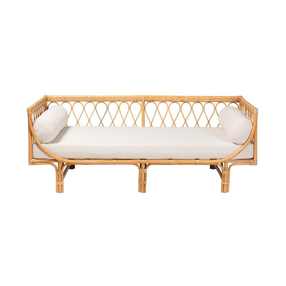 bali & pari Davida Modern Bohemian Natural Brown Rattan Daybed