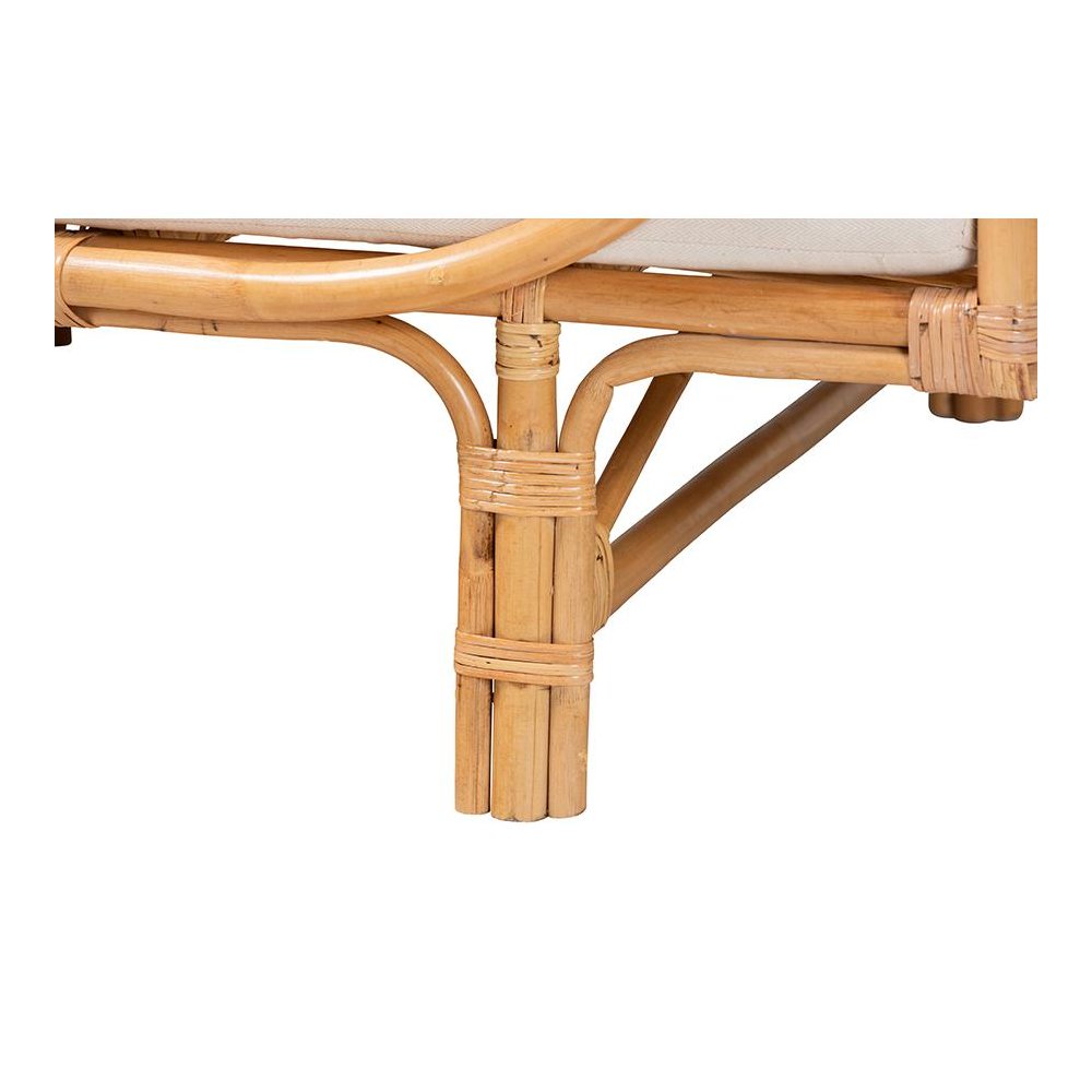 bali & pari Davida Modern Bohemian Natural Brown Rattan Daybed