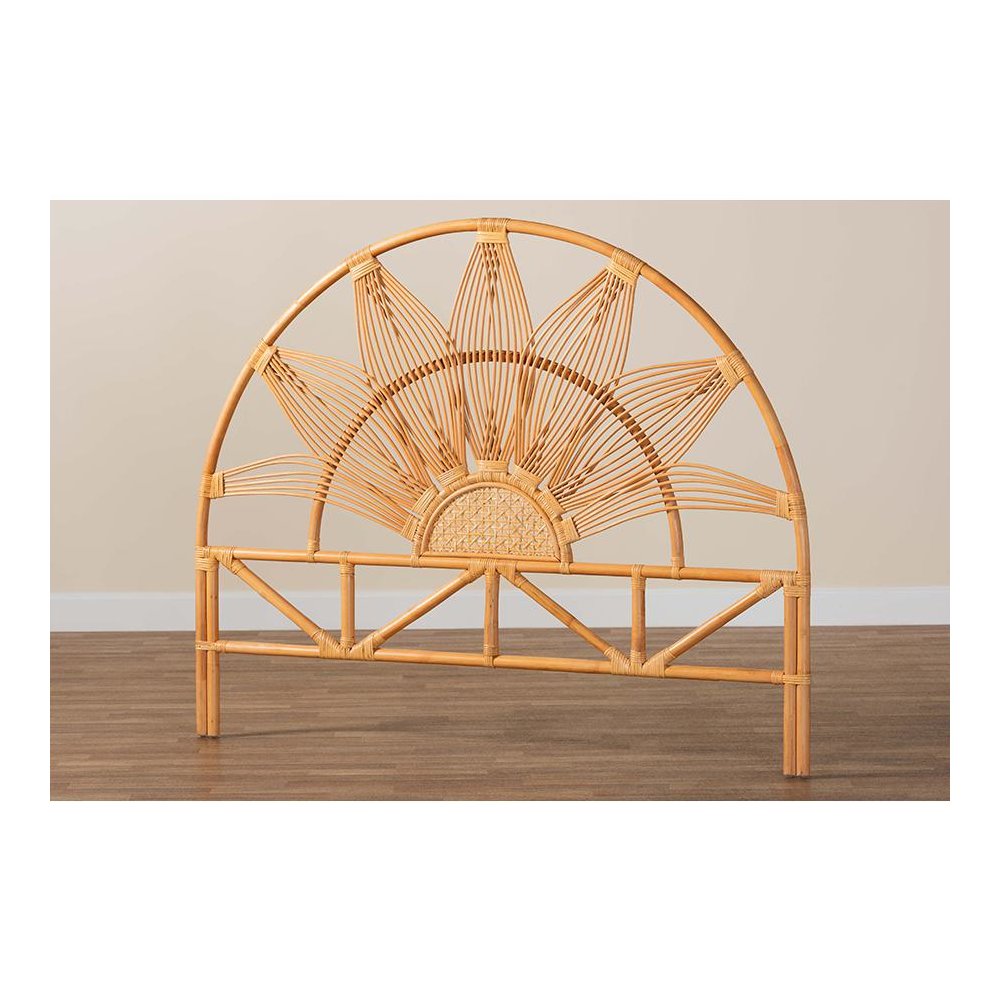 Jasmine Modern Bohemian Natural Rattan King Size Standalone Headboard