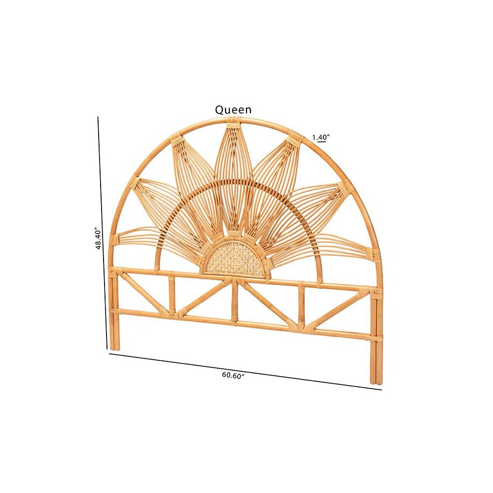 Jasmine Modern Bohemian Natural Rattan King Size Standalone Headboard