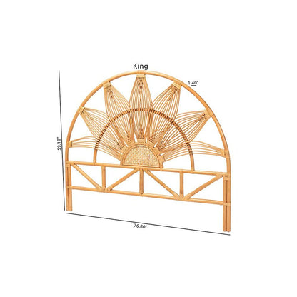 Jasmine Modern Bohemian Natural Rattan King Size Standalone Headboard