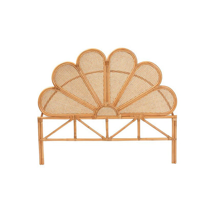 Flower Modern Bohemian Honey Rattan King Size Standalone Headboard