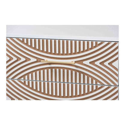 Louetta Coastal White Carved Contrasting 6-Drawer Dresser