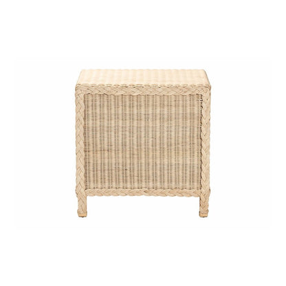 Lanica Japandi Sun Bleached Rattan 3-Drawer Nightstand