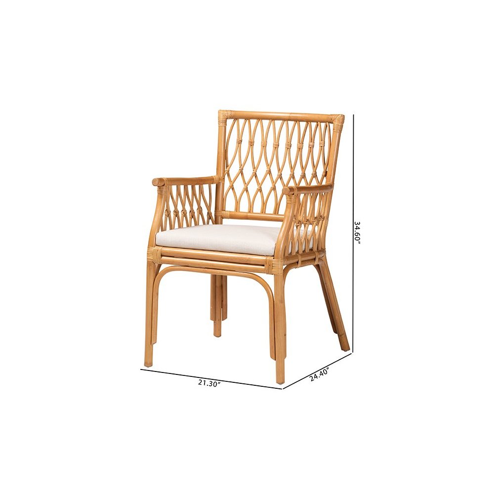 bali & pari Maisa Bohemian Light Honey Rattan Arm Chair