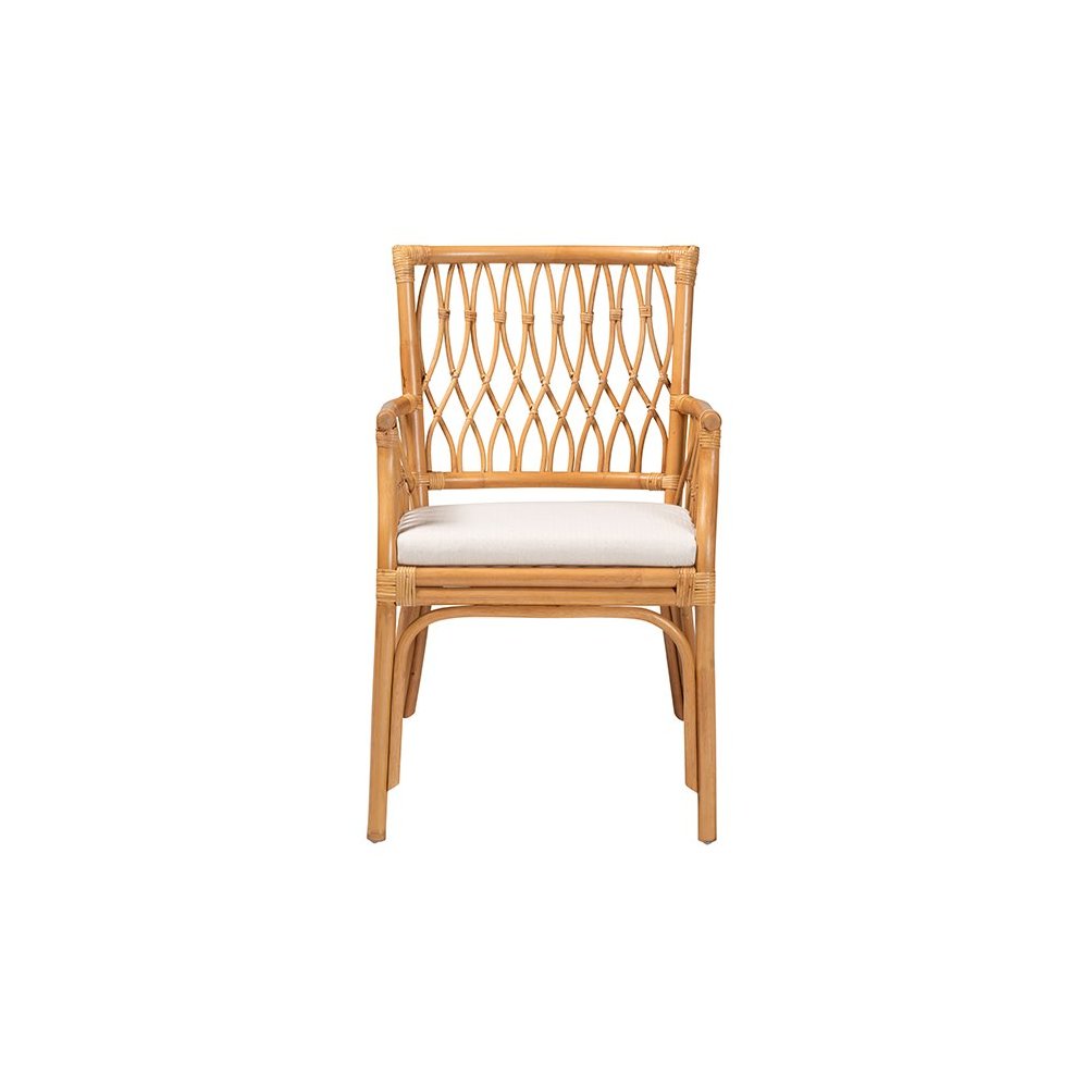 bali & pari Maisa Bohemian Light Honey Rattan Arm Chair