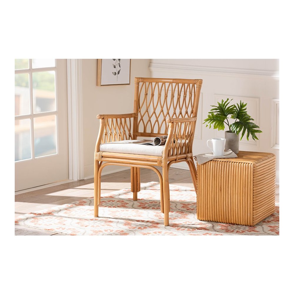 bali & pari Maisa Bohemian Light Honey Rattan Arm Chair