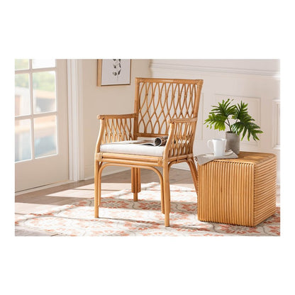 bali & pari Maisa Bohemian Light Honey Rattan Arm Chair