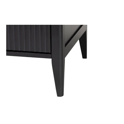 Primrose Mid-Century Black Fluted Wood 6-Drawer Dresser