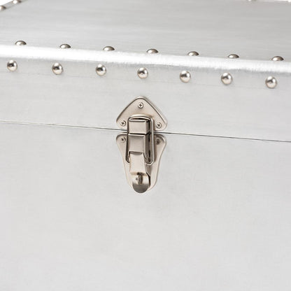 Serge French Industrial Silver Metal 2-Drawer Accent Storage Cabinet