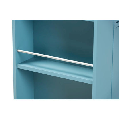 Liona Modern and Contemporary Sky Blue Finished Wood Kitchen Storage Cart