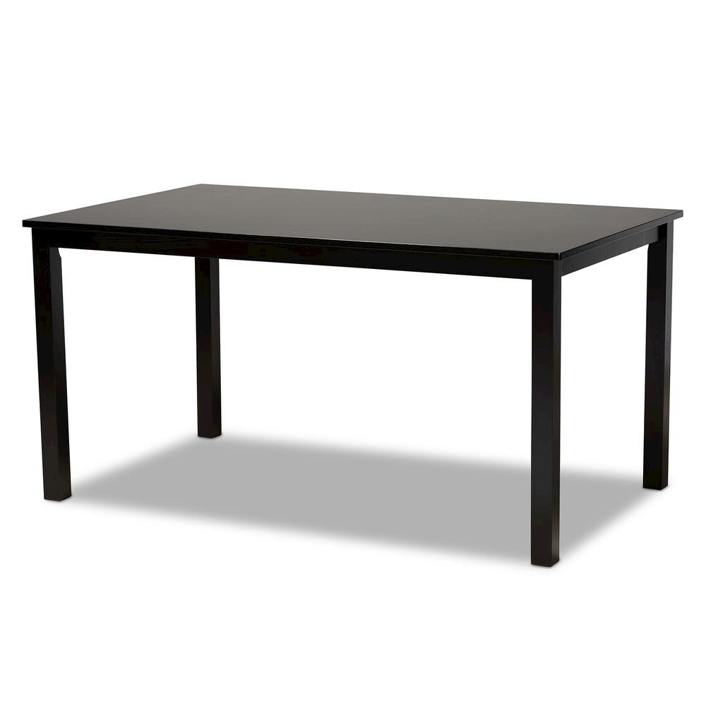 Sand Fabric Upholstered Espresso Brown Finished Wood 7-Piece Dining Set