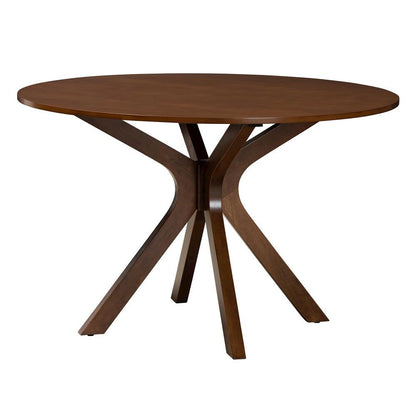 Maya Modern Grey Fabric and Walnut Brown Finished Wood 7-Piece Dining Set