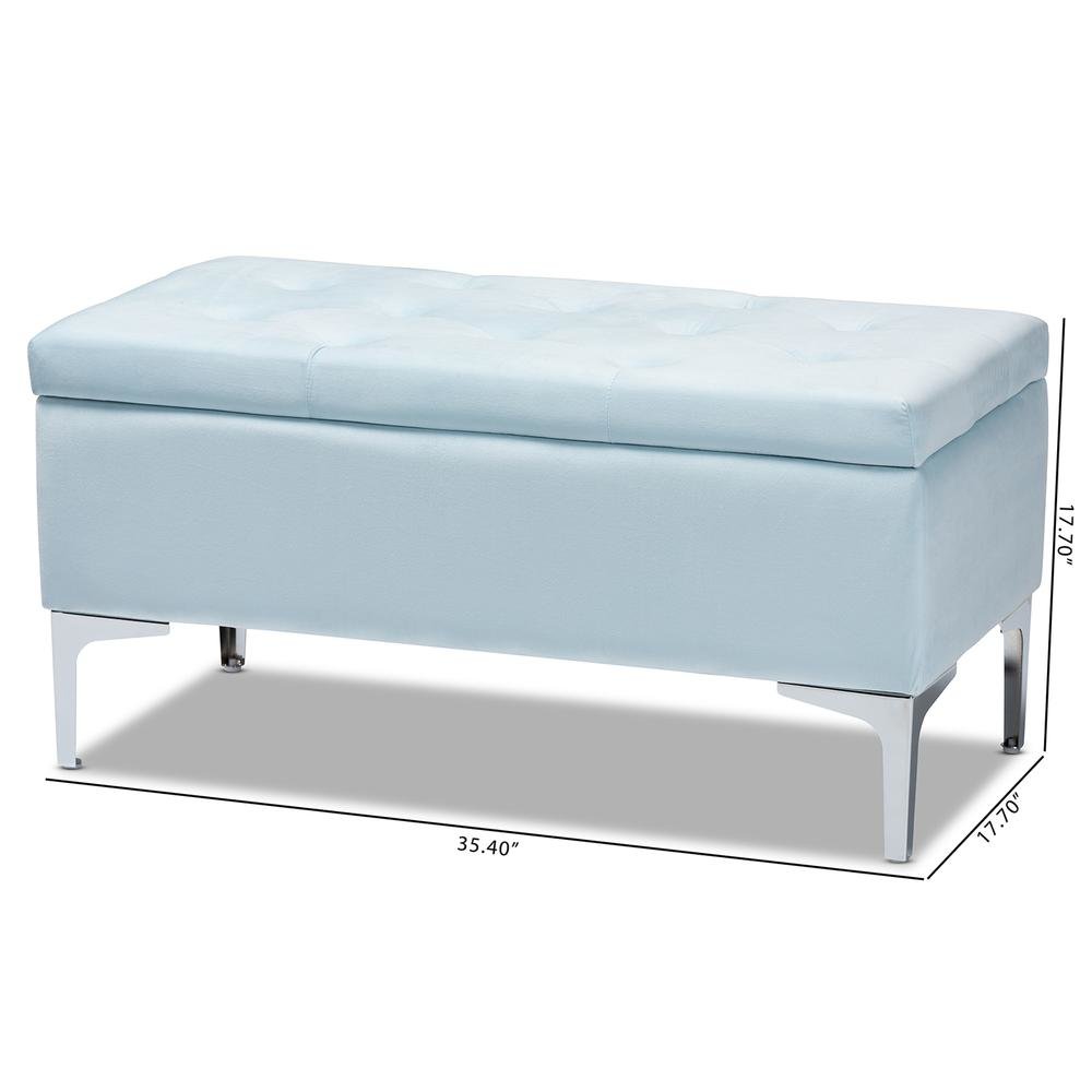 Silver Finished Storage Ottoman