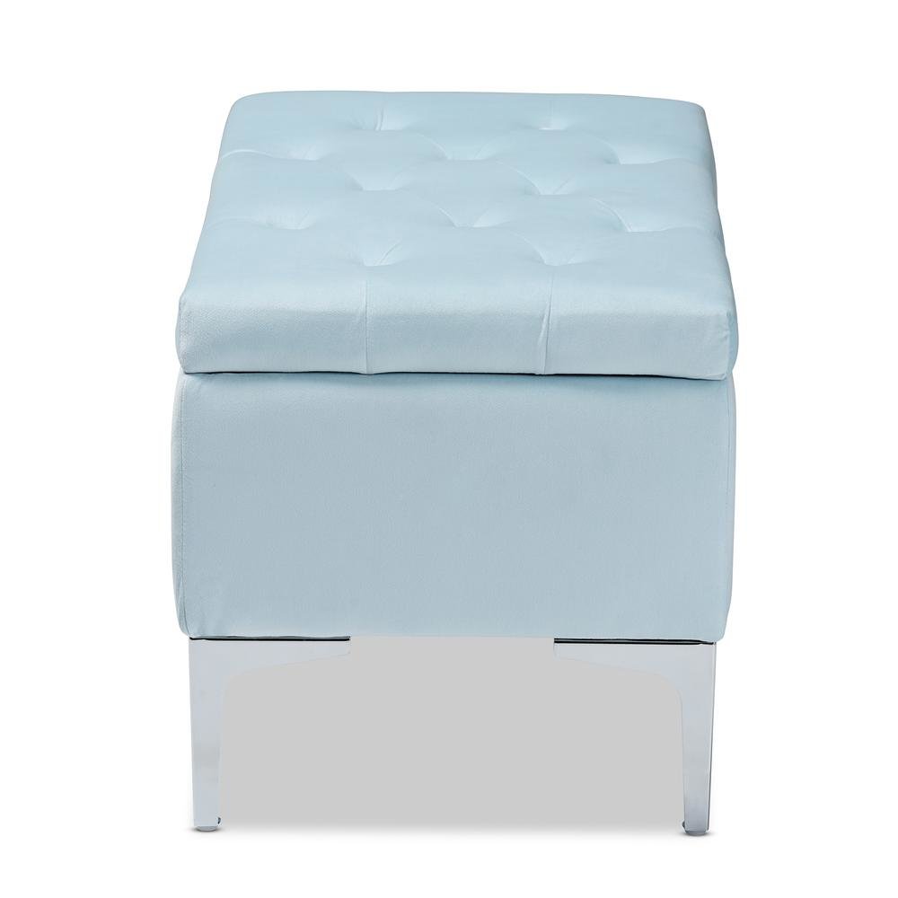 Silver Finished Storage Ottoman