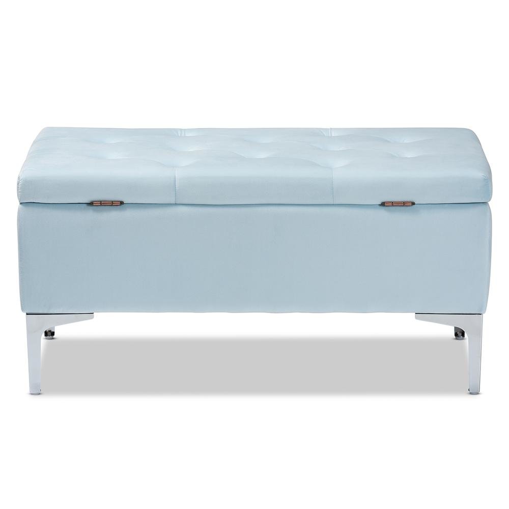 Silver Finished Storage Ottoman