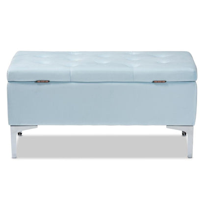 Silver Finished Storage Ottoman