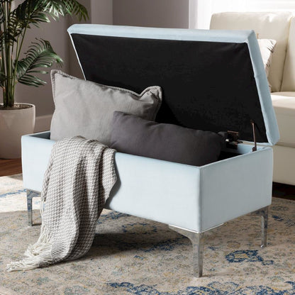 Silver Finished Storage Ottoman