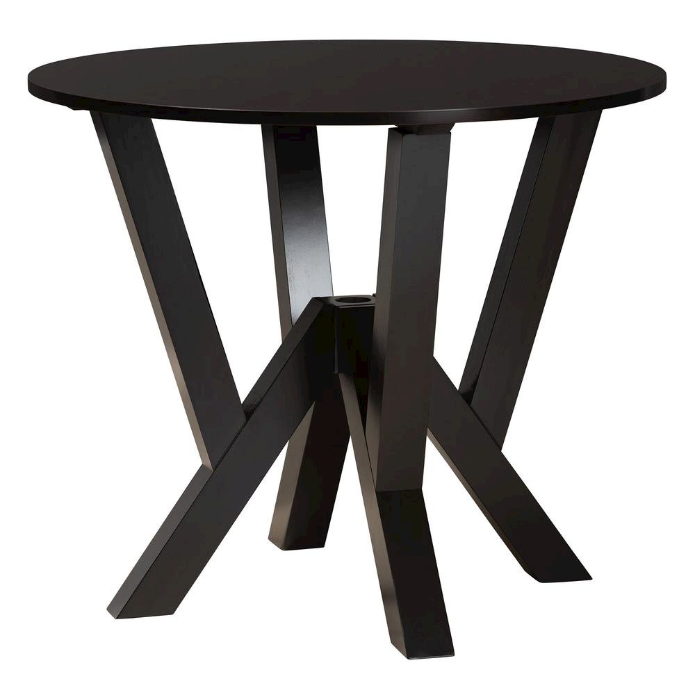 Mari Modern Beige Fabric and Dark Brown Finished Wood 5-Piece Dining Set