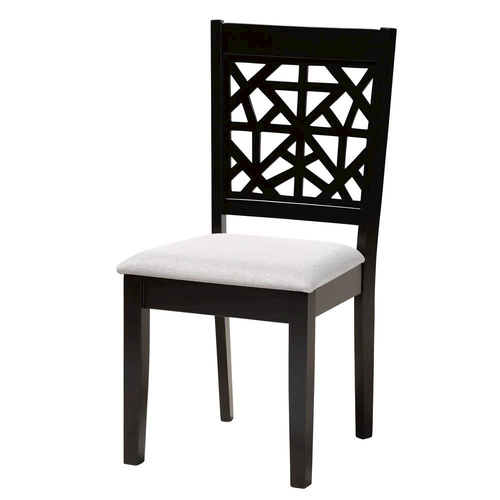 Karel Modern Grey Fabric and Espresso Brown Finished Wood 5-Piece Dining Set