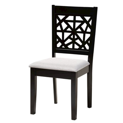 Karel Modern Grey Fabric and Espresso Brown Finished Wood 5-Piece Dining Set