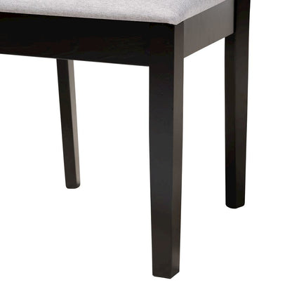 Karel Modern Grey Fabric and Espresso Brown Finished Wood 5-Piece Dining Set