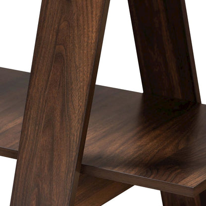 Michio Modern and Contemporary Walnut Brown Finished 5-Tier Wood Display Shelf