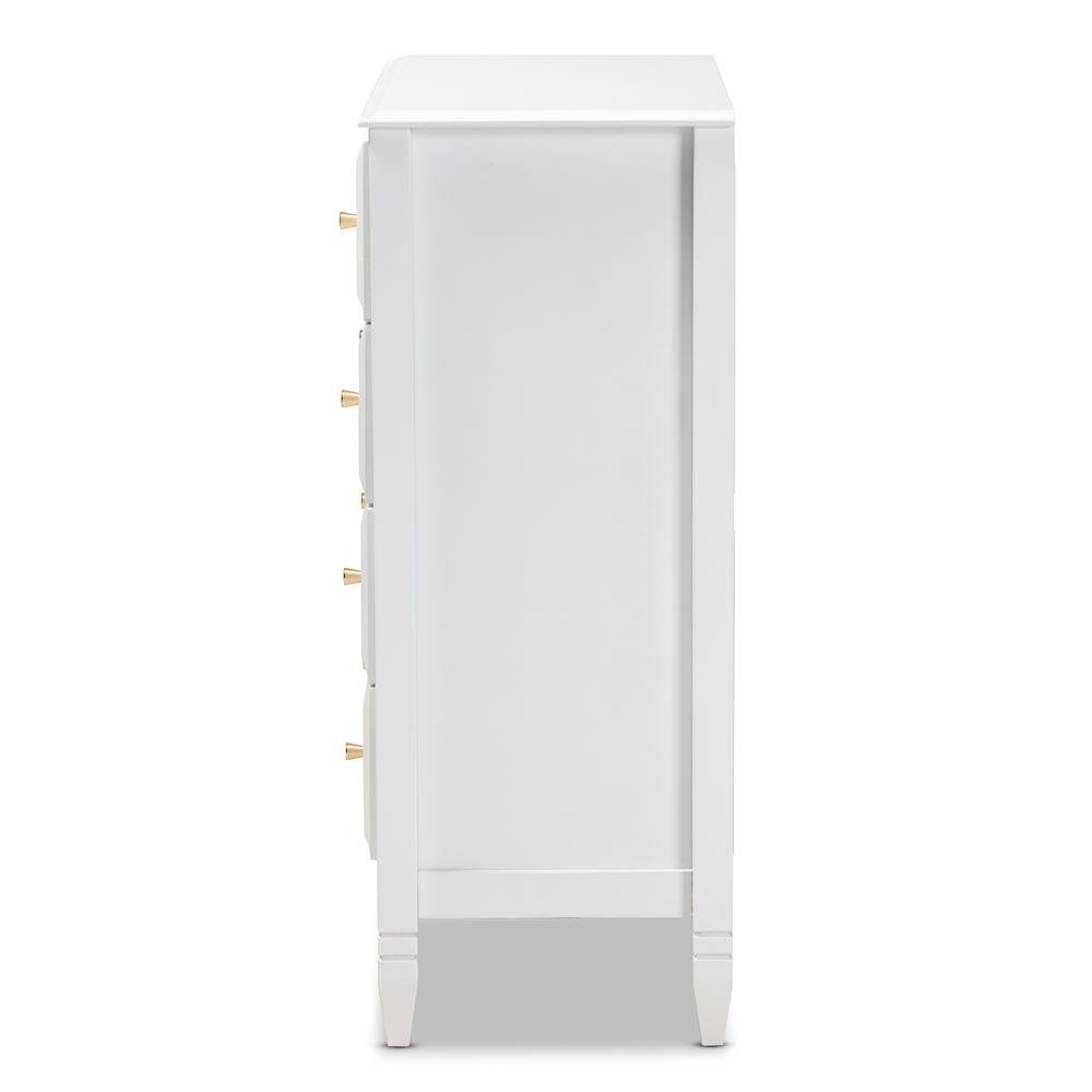 Naomi Classic and Transitional White Finished Wood 4-Drawer Bedroom Chest