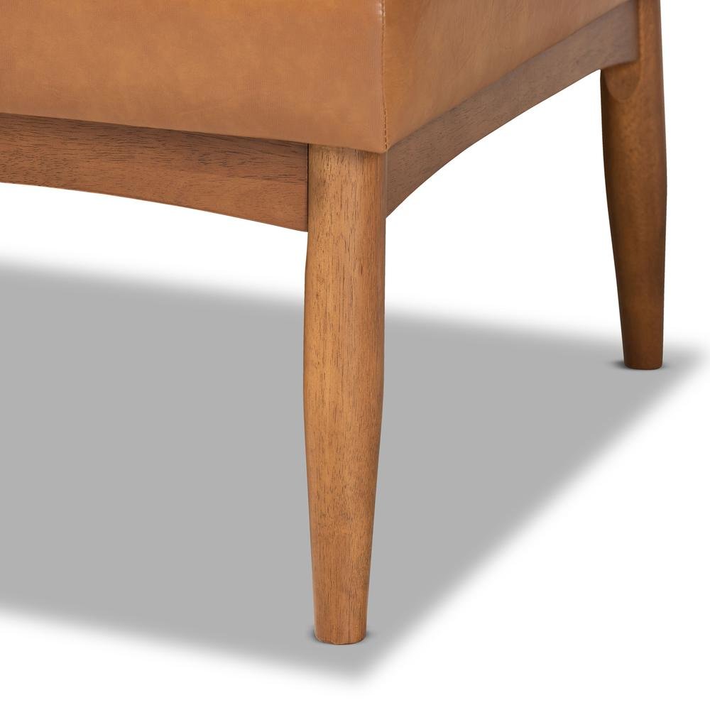 Leather Upholstered and Walnut Brown Finished Wood 4-Piece Dining Nook Set