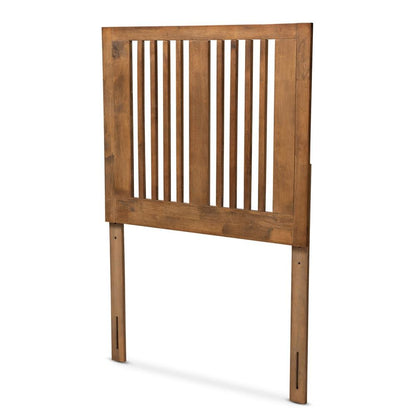 Transitional Ash Walnut Finished Wood Twin Size Headboard