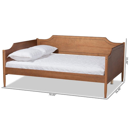 Alya Classic Traditional Farmhouse Walnut Brown Finished Wood Full Size Daybed