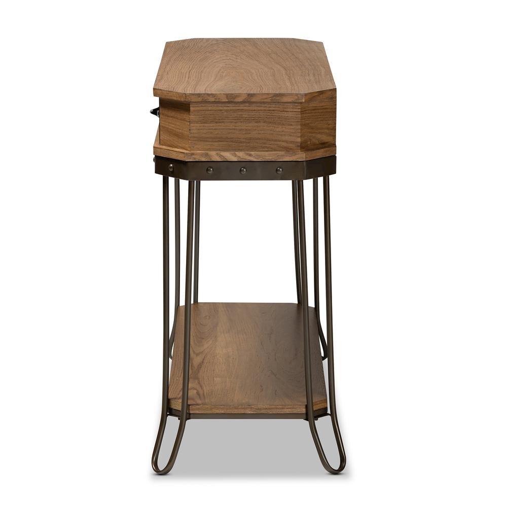 Black Finished Metal 3-Drawer Console Table