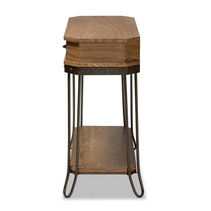 Black Finished Metal 3-Drawer Console Table