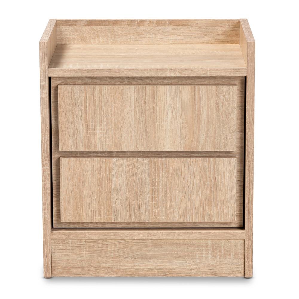 Baxton Studio Hale Modern and Contemporary Oak Finished Wood 1-Door Nightstand