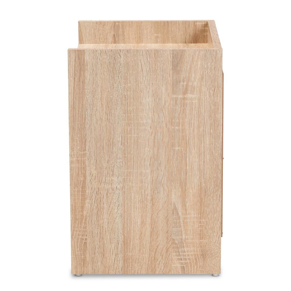 Baxton Studio Hale Modern and Contemporary Oak Finished Wood 1-Door Nightstand