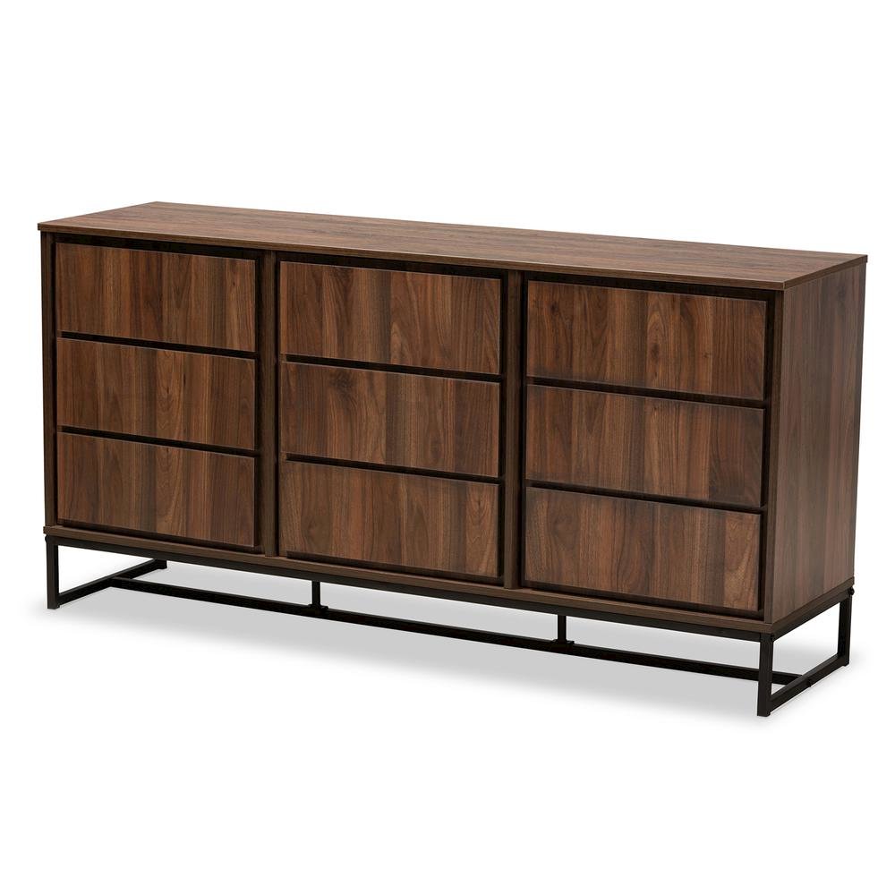 Black Finished Metal 3-Door Dining Room Sideboard Buffet