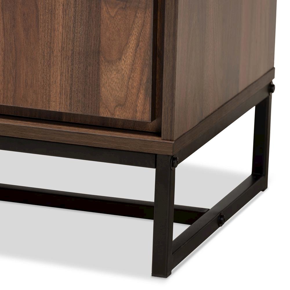 Black Finished Metal 3-Door Dining Room Sideboard Buffet